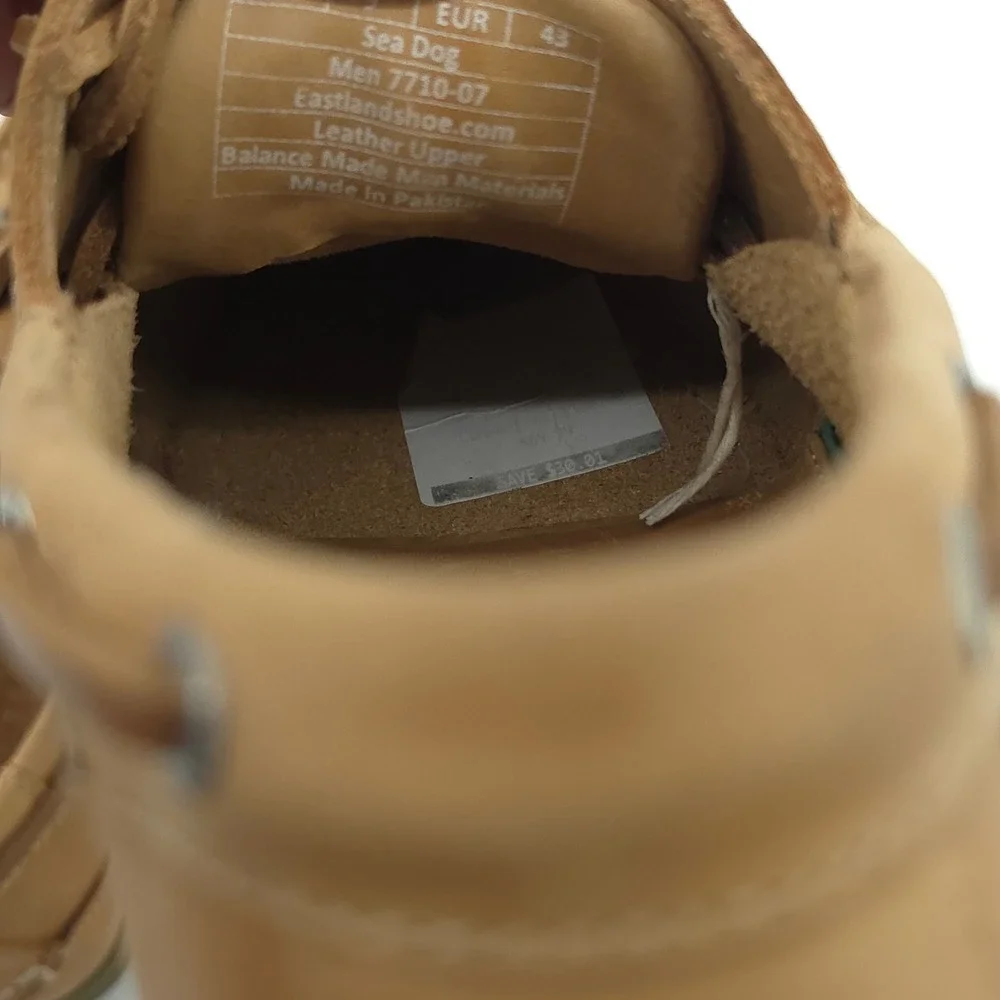 Eastland Mens Sea Dog Boat Shoe Leather Peanut Tan Size 9 Handcrafted Classic